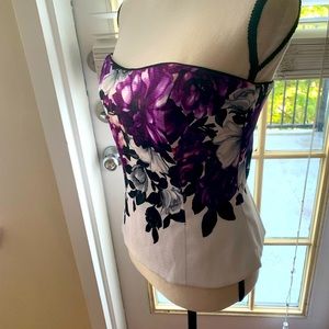 NEW White House Black Market Floral Strapless 10